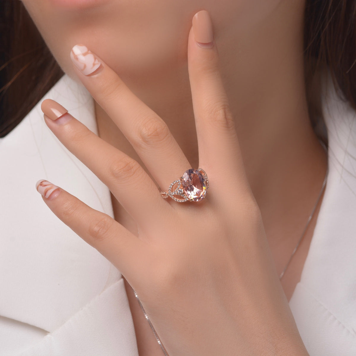 OliyaDesign Oval 10*14 High-Carbon Diamond 5-Carat S925 Sterling Silver Ring