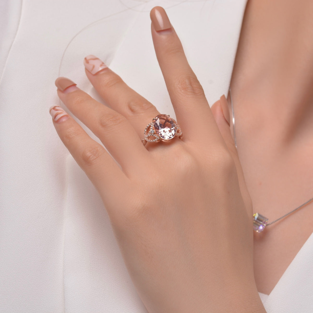 OliyaDesign Oval 10*14 High-Carbon Diamond 5-Carat S925 Sterling Silver Ring