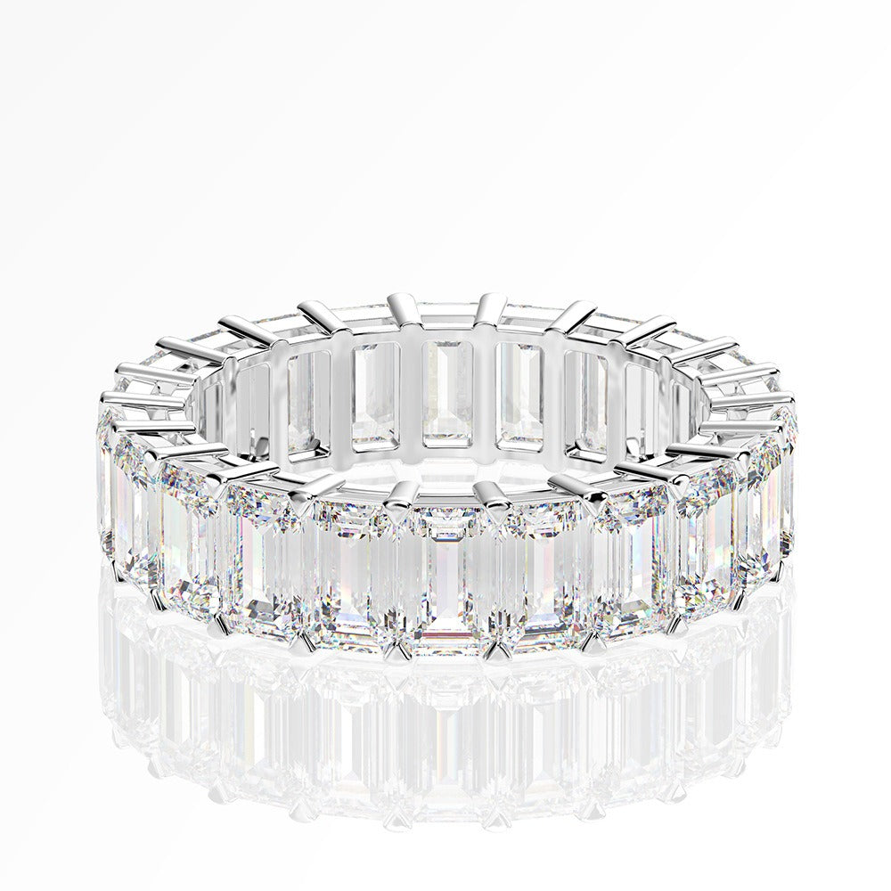 OliyaDesign Versatile 25-Point Rectangular 3*5 Row Diamond-Simulated Cubic Zirconia Ring