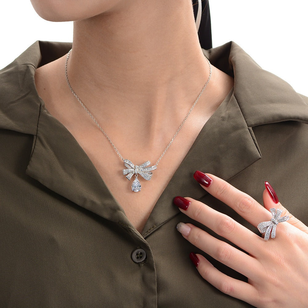 OliyaDesign 1.5Ct Teardrop 7*10 Fashion Women'S Necklace