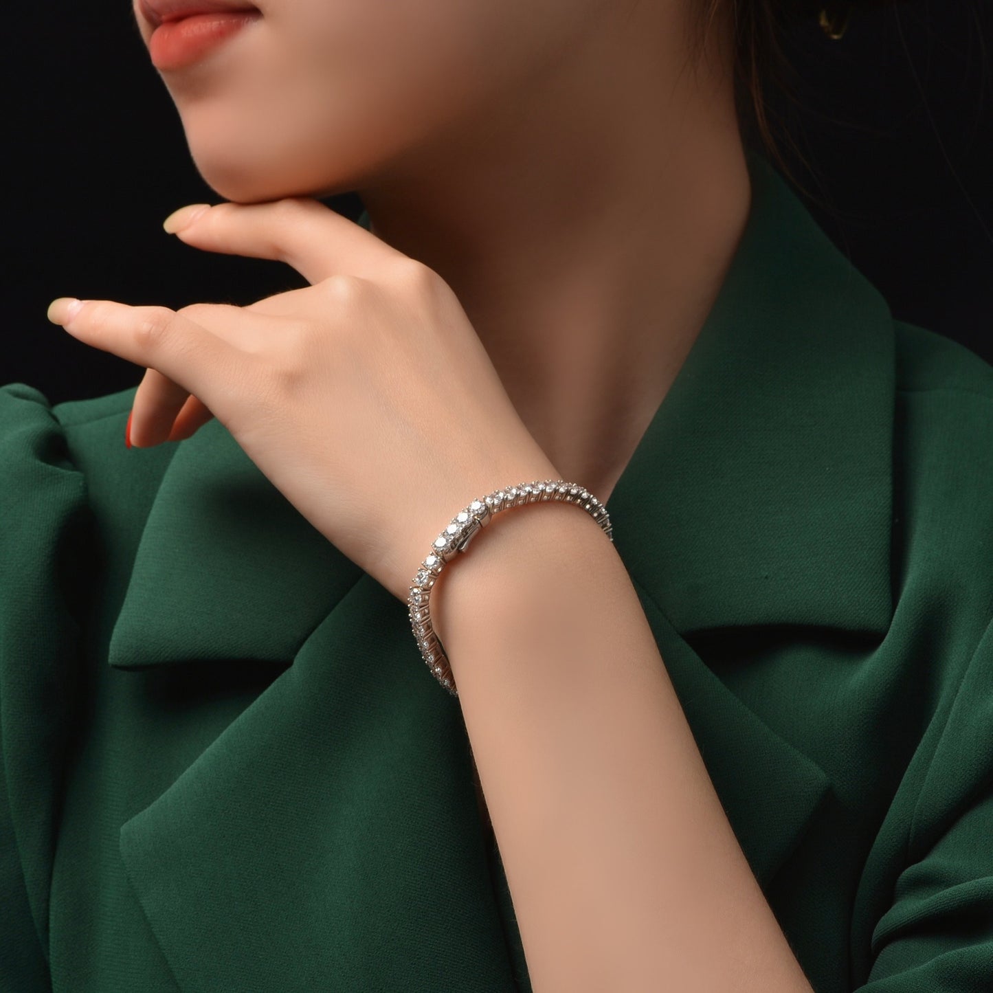 OliyaDesign 3.7mm Round Diamond 0.2Ct Bracelet