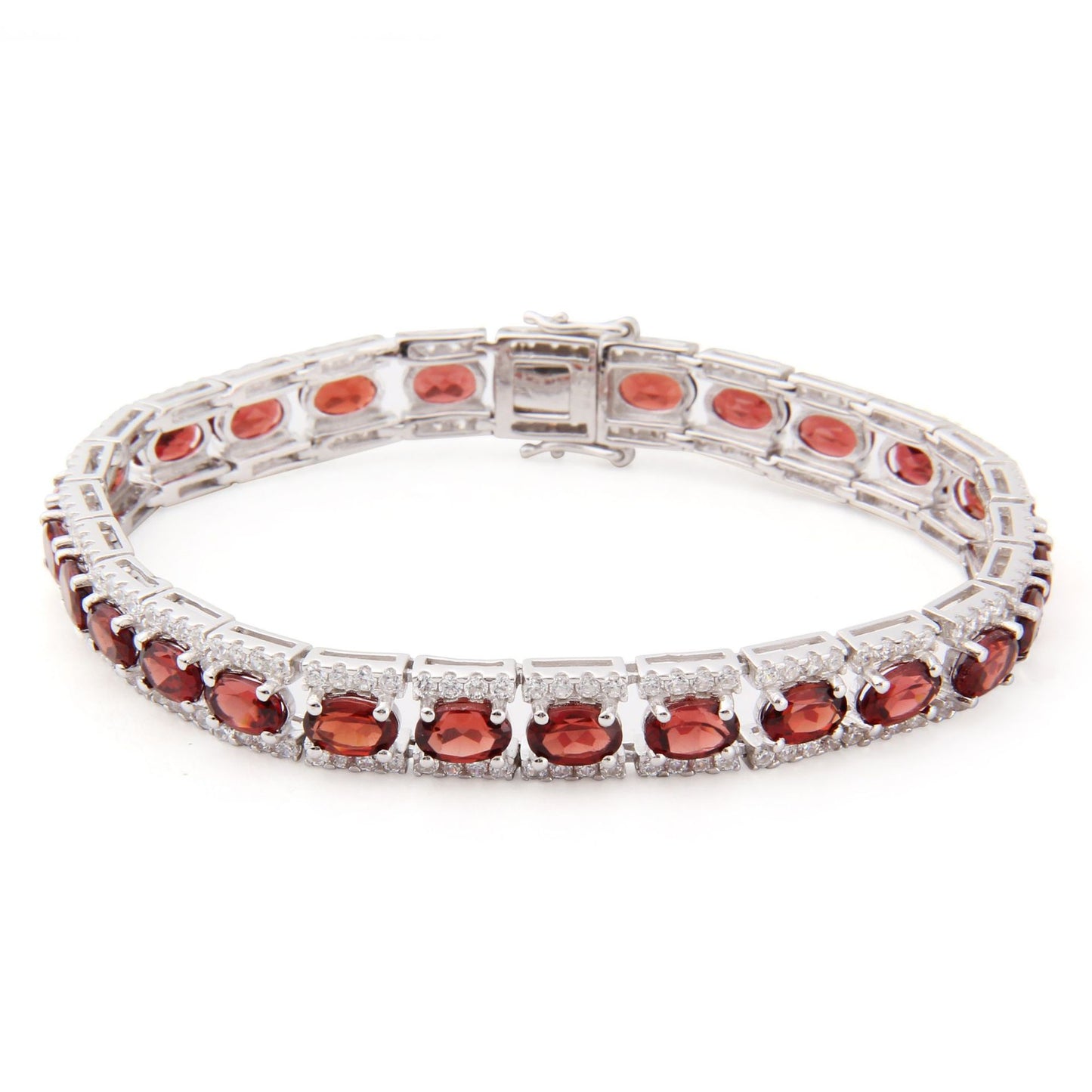 OliyaDesign High-End Natural Blue Topaz Fashion Luxury S925 Silver Bracelet