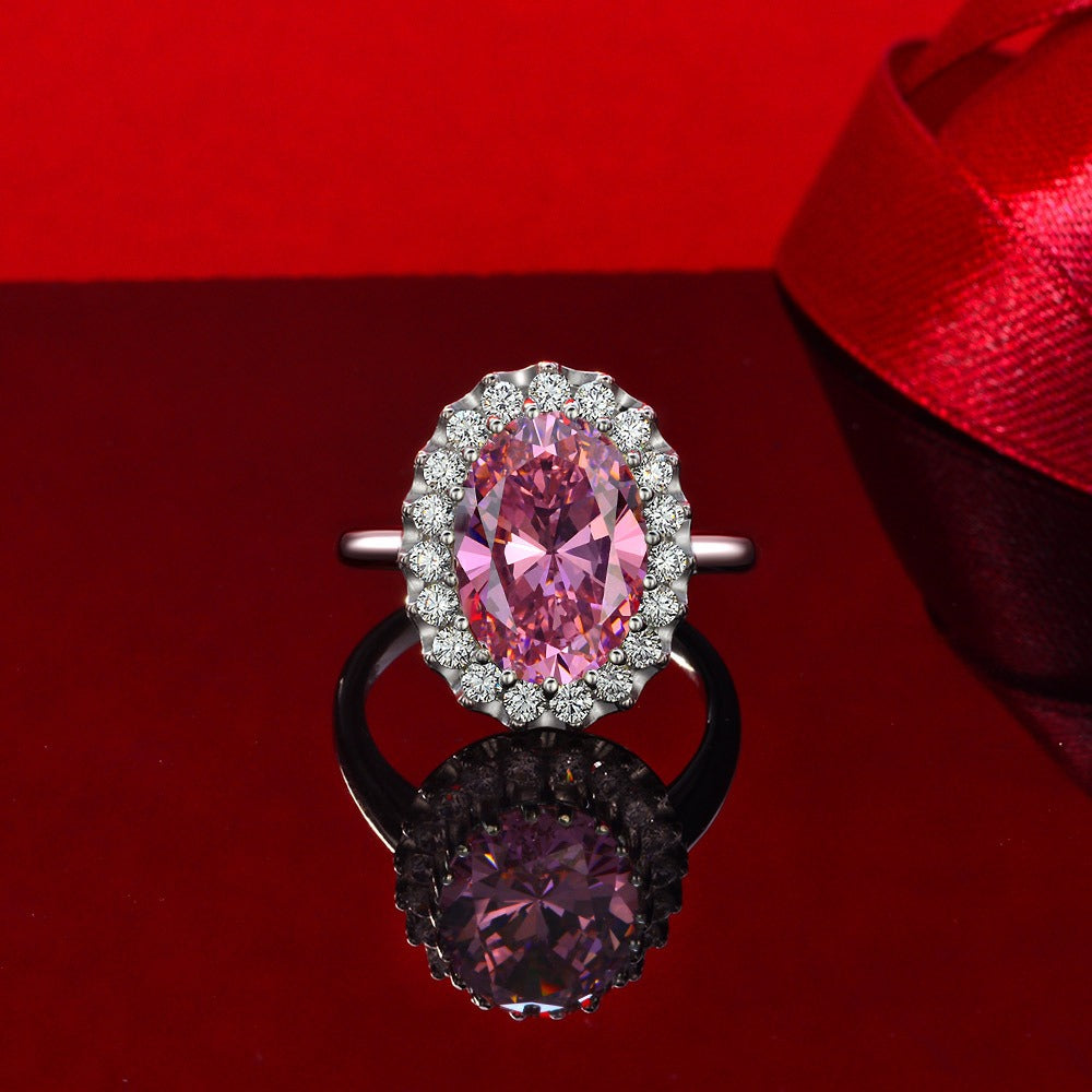 OliyaDesign 10*14 High-Carbon Floral Design 8-Carat Ring