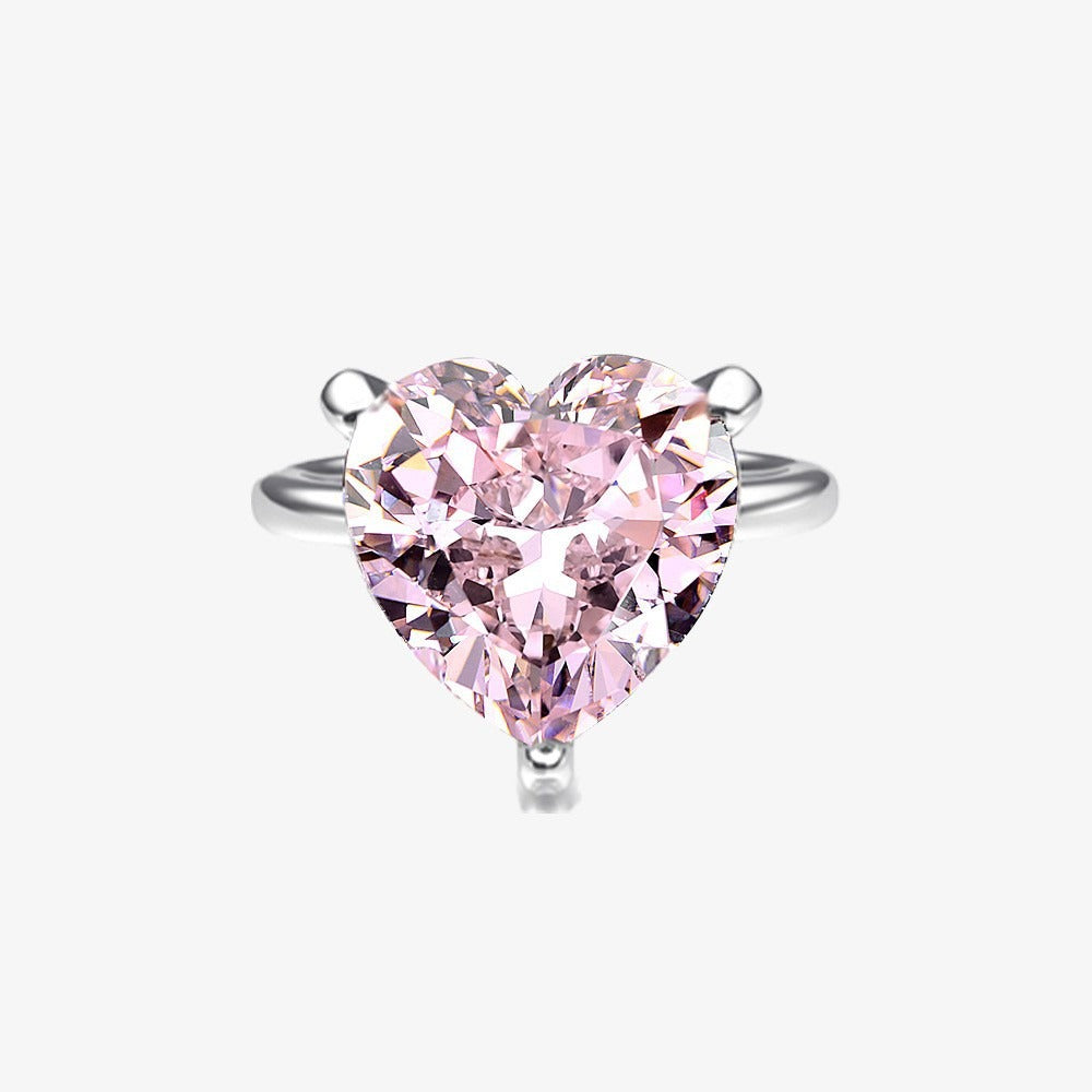 OliyaDesign 4-Carat Heart-Shaped 10*10 High-Carbon Diamond Ring