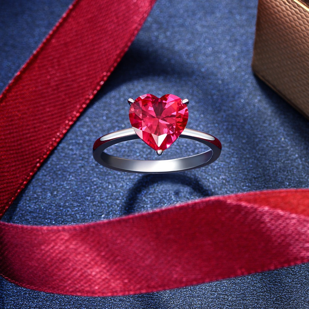 OliyaDesign 4-Carat Heart-Shaped 10*10 High-Carbon Diamond Ring