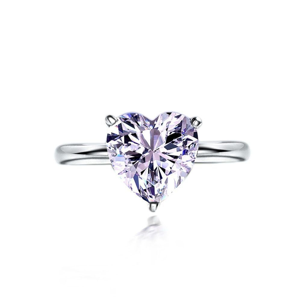 OliyaDesign 4-Carat Heart-Shaped 10*10 High-Carbon Diamond Ring