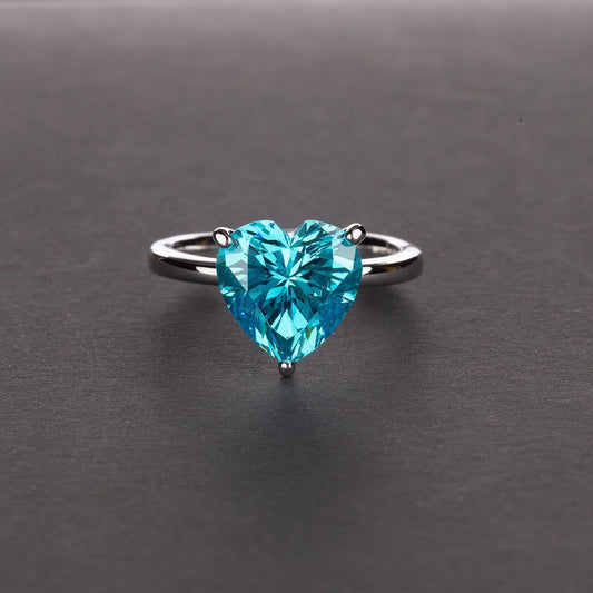 OliyaDesign 4-Carat Heart-Shaped 10*10 High-Carbon Diamond Ring