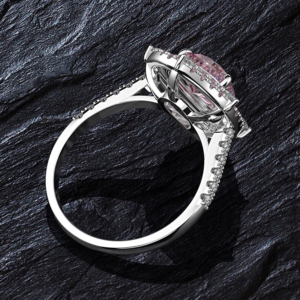 OliyaDesign 1.5Ct Pink Pear-Shaped 7*10 Ring