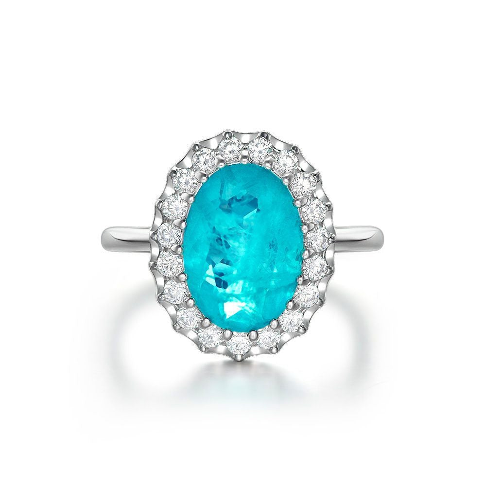 OliyaDesign 5-Carat 10*14Mm Oval-Shaped High-Carbon Diamond Ring