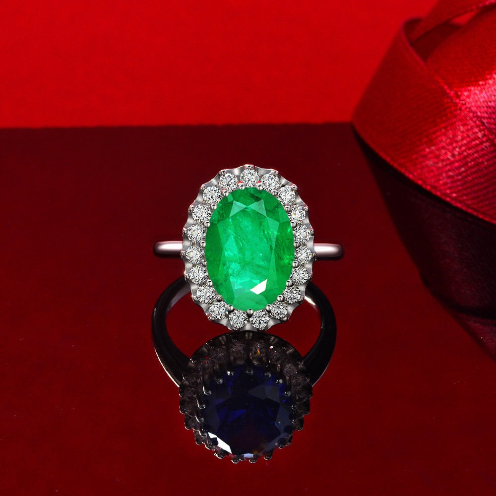 OliyaDesign 5-Carat 10*14Mm Oval-Shaped High-Carbon Diamond Ring