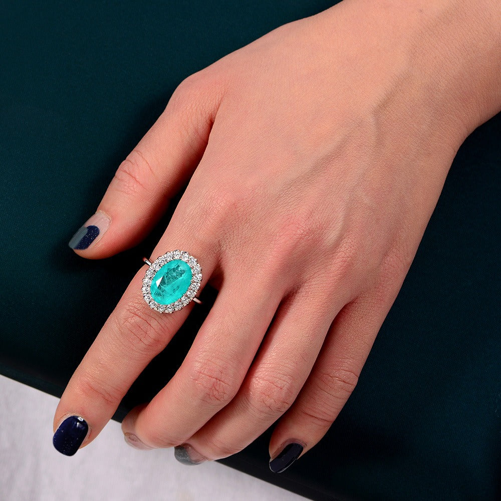 OliyaDesign 5-Carat 10*14Mm Oval-Shaped High-Carbon Diamond Ring