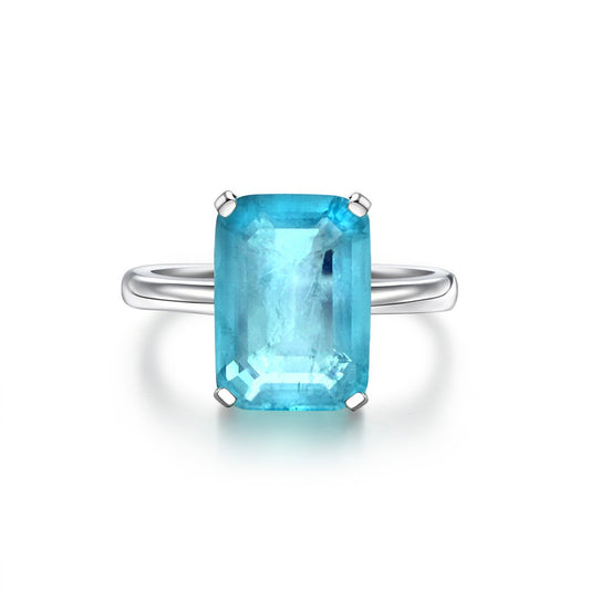 OliyaDesign 10*14 Synthesized Paraiba 7-Carat Ring