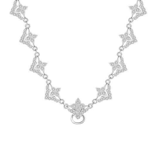 OliyaDesign New S925 Sterling Silver Full Diamond Versatile High-End Light Luxury Design Elegant Collarbone Necklace