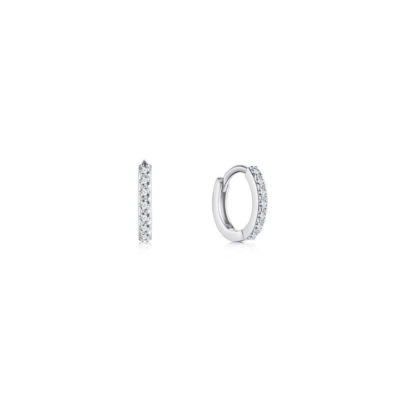 OliyaDesign Circle Full Diamond S925 Sterling Silver Earrings