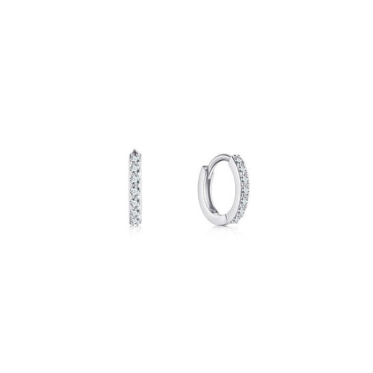OliyaDesign Circle Full Diamond S925 Sterling Silver Earrings