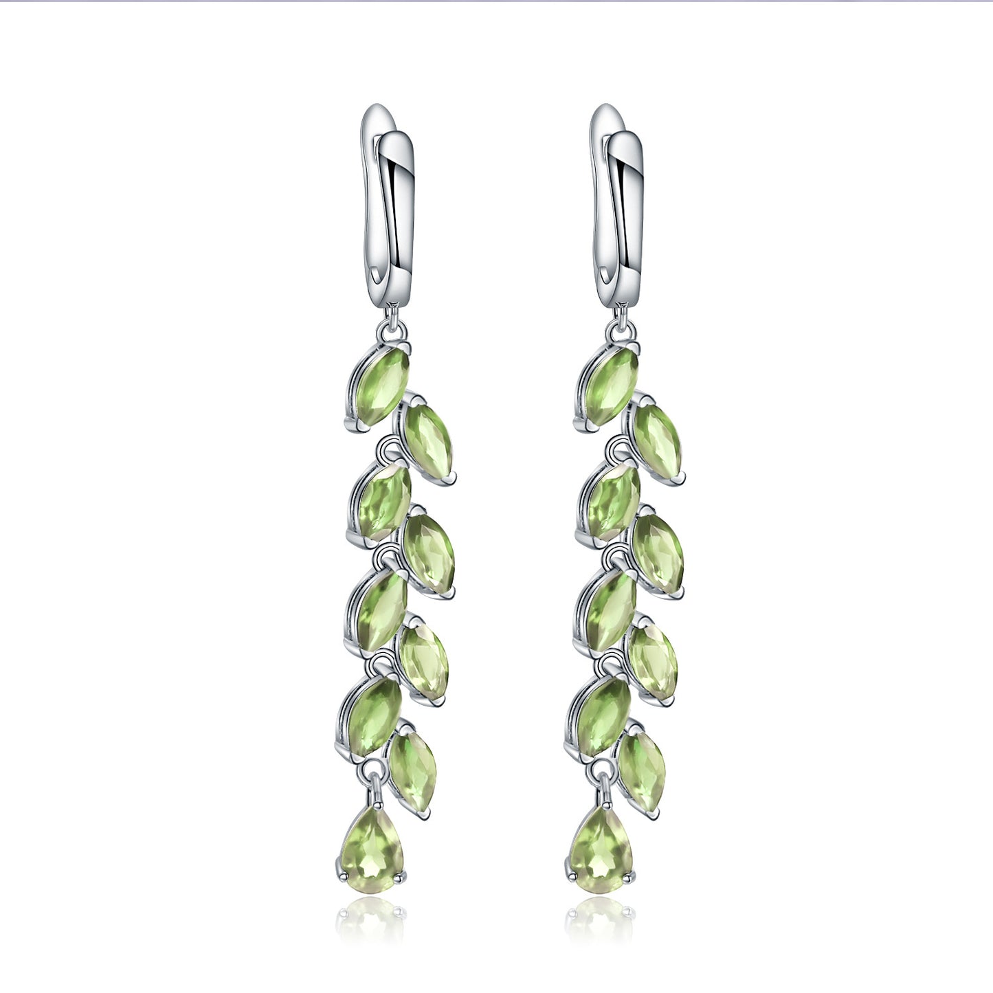 OliyaDesign Luxury Fashion Natural Peridot S925 Silver Earrings
