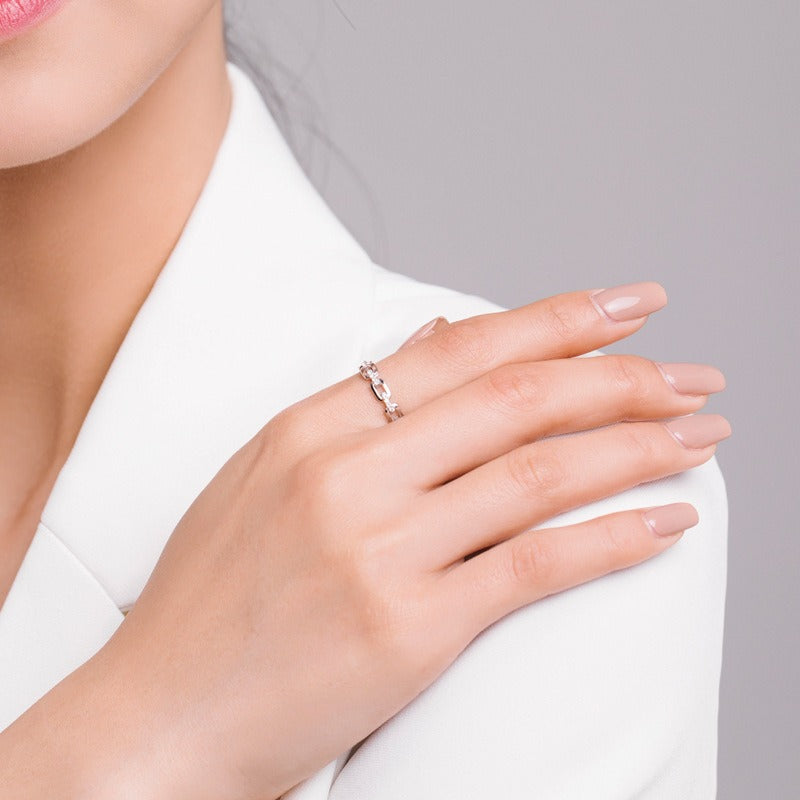 OliyaDesign S925 Hollow Geometric Design Ring