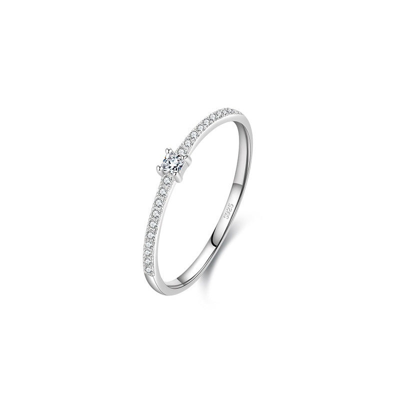OliyaDesign Micro-Diamond Personalized S925 Sterling Silver Ring