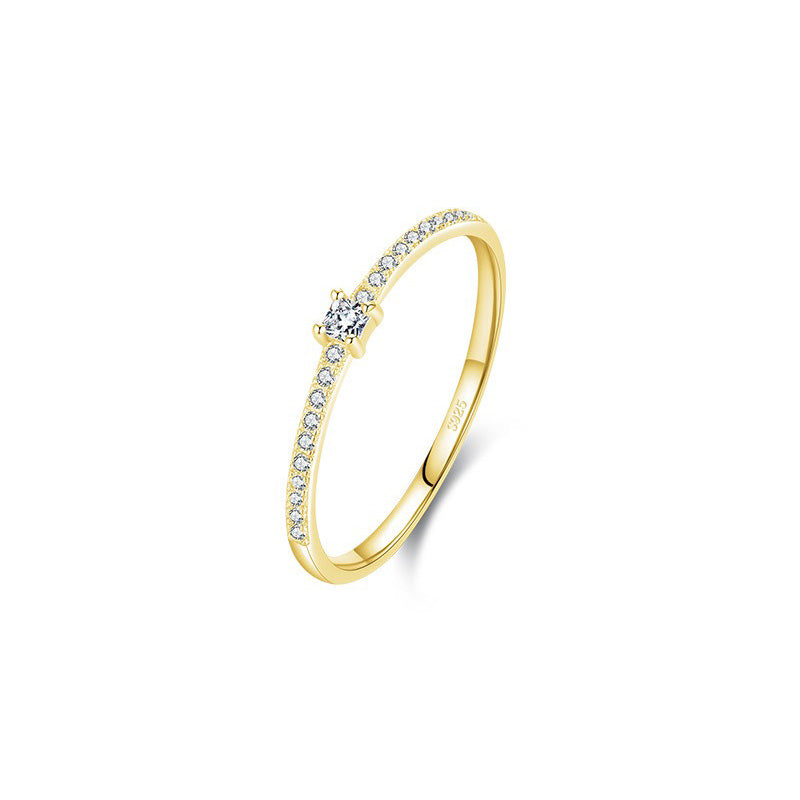 OliyaDesign Micro-Diamond Personalized S925 Sterling Silver Ring