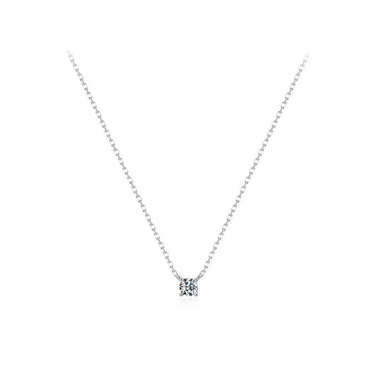 OliyaDesign S925 Sterling Silver Minimalist Simulated Diamond Super Sparkling Necklace