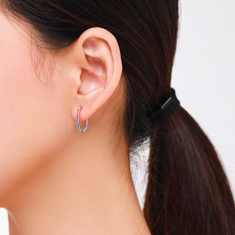 OliyaDesign Rainbow-Set S925 Silver Stud Earrings