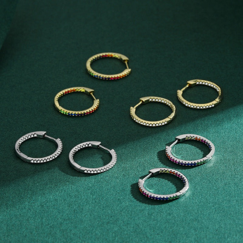 OliyaDesign Rainbow-Set S925 Silver Stud Earrings