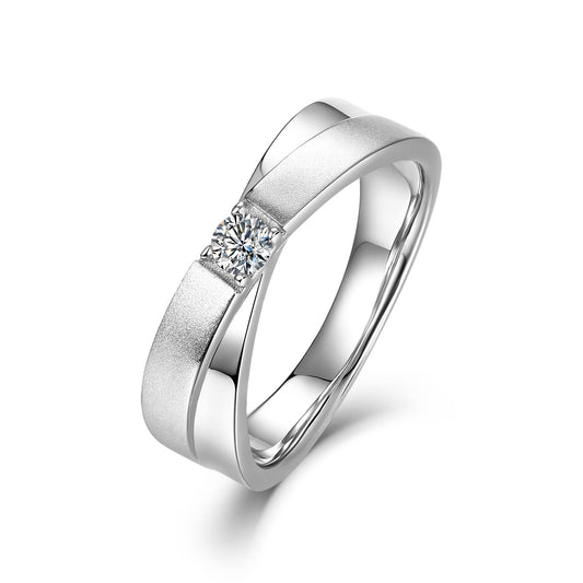 OliyaDesign New Stylish S925 Sterling Silver Moissanite Couple Rings