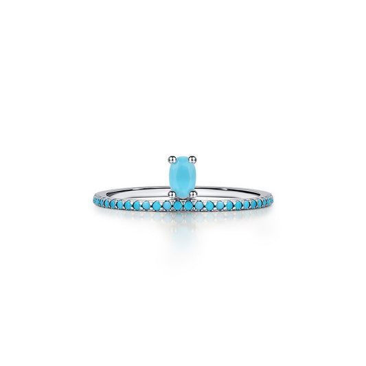 OliyaDesign S925 Sterling Silver Turquoise Crown Ring