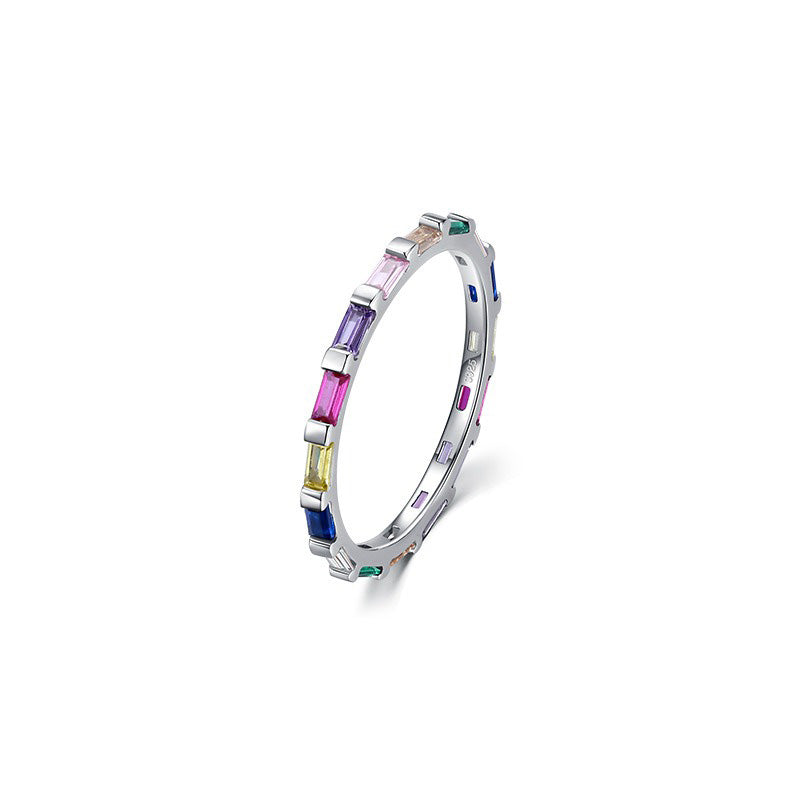 OliyaDesign S925 Sterling Silver Rainbow Ring