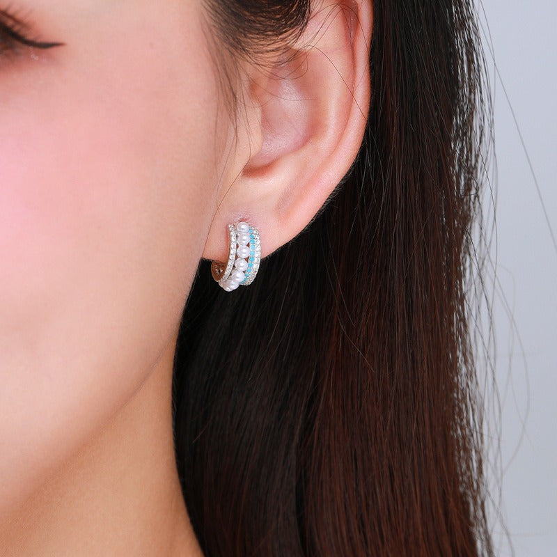 OliyaDesign Light Luxury Turquoise Earrings