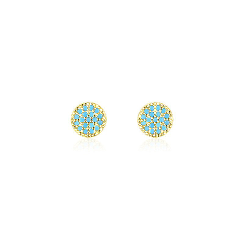 OliyaDesign Turquoise Round Stud Earrings