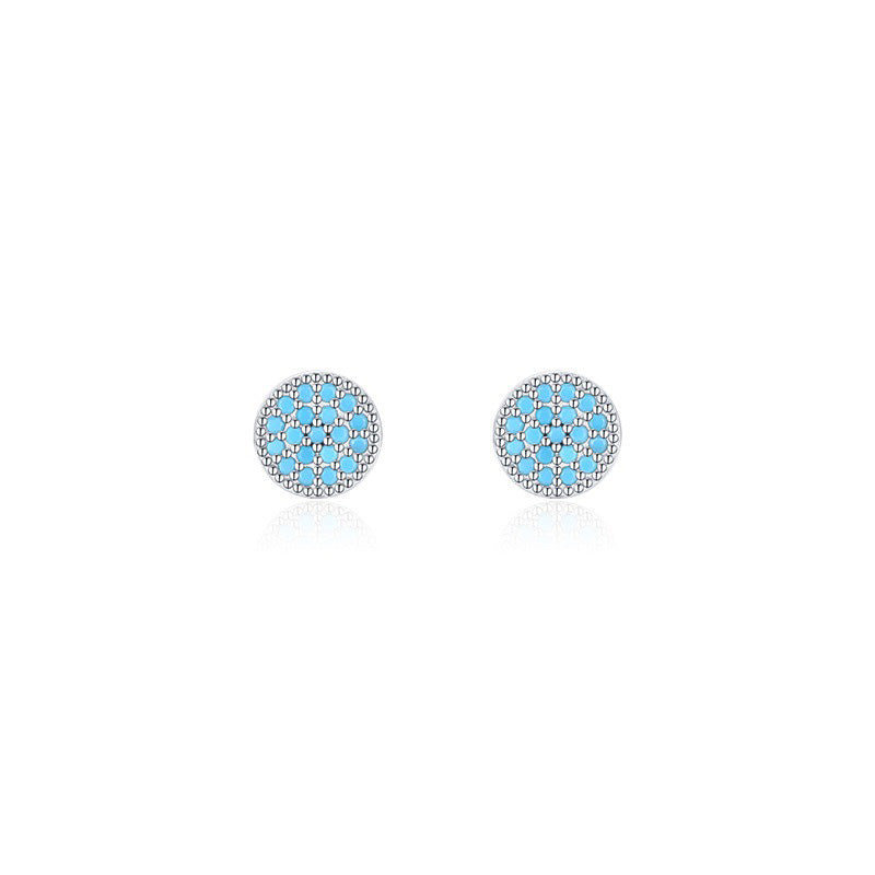 OliyaDesign Turquoise Round Stud Earrings