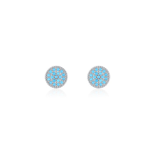 OliyaDesign Turquoise Round Stud Earrings