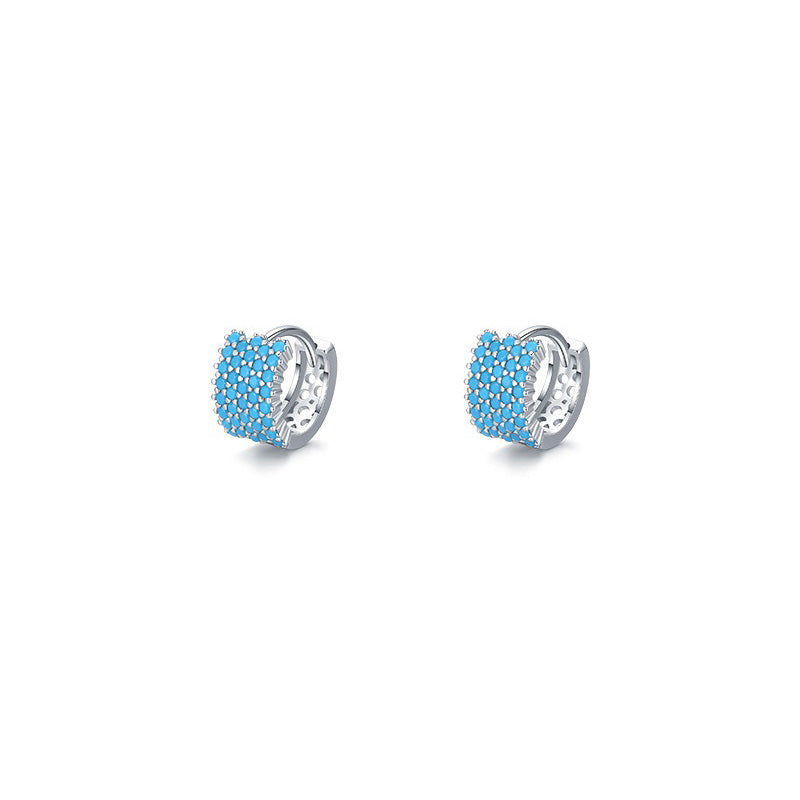OliyaDesign S925 Sterling Silver Personalized Turquoise Earrings