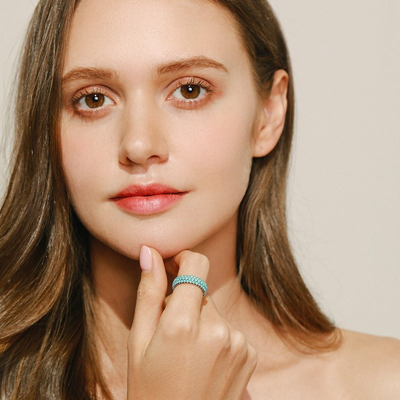 OliyaDesign S925 Sterling Silver Turquoise Ring