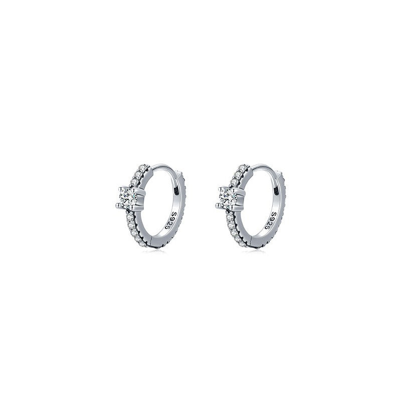 OliyaDesign S925 Silver Turquoise Hoop Earrings