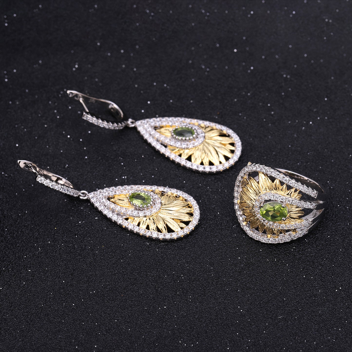 OliyaDesign Italian Craftsmanship, Natural Design, 925 Sterling Silver Natural Olive Earrings