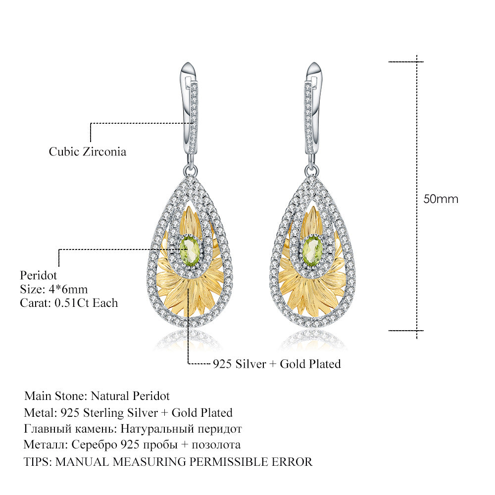OliyaDesign Italian Craftsmanship, Natural Design, 925 Sterling Silver Natural Olive Earrings