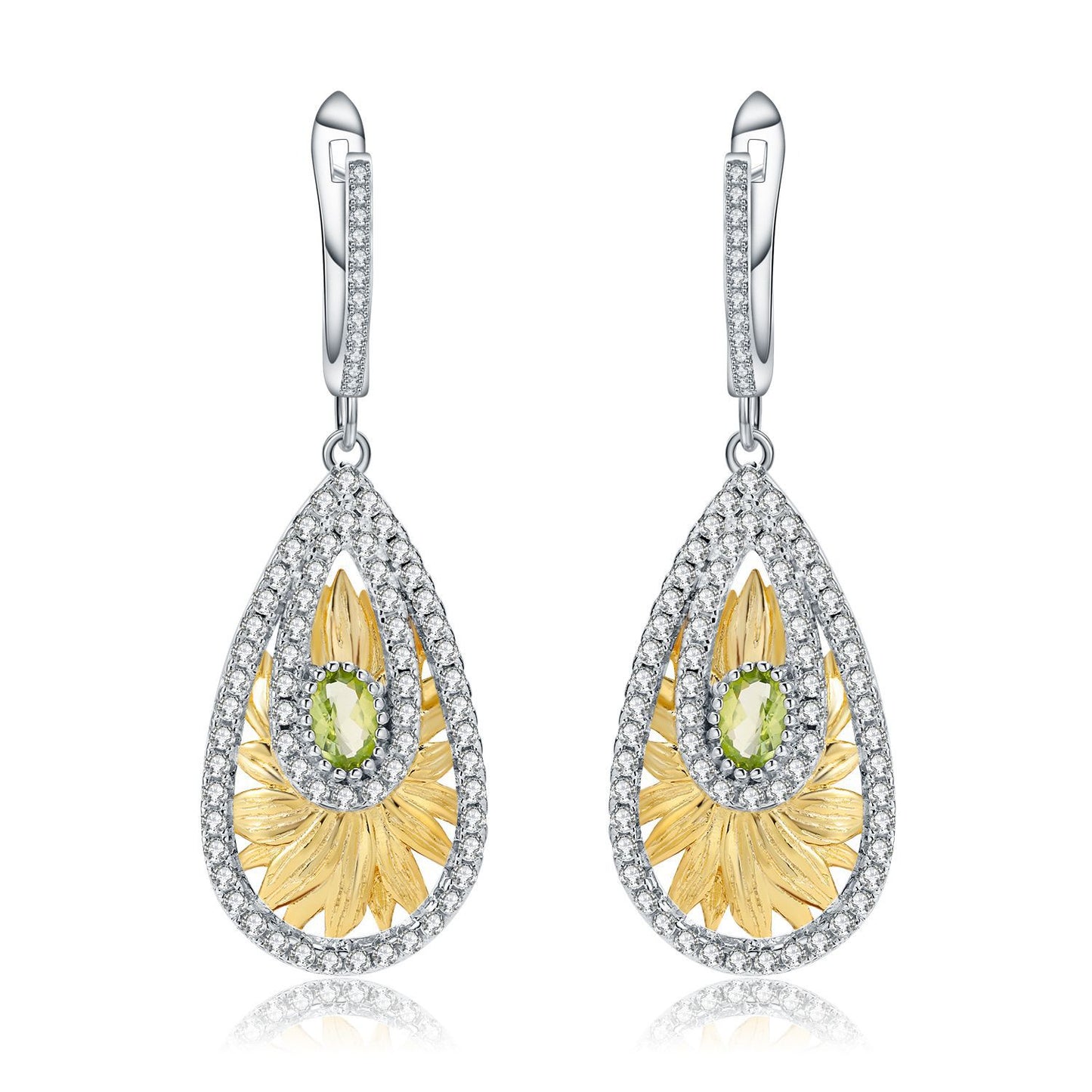 OliyaDesign Italian Craftsmanship, Natural Design, 925 Sterling Silver Natural Olive Earrings