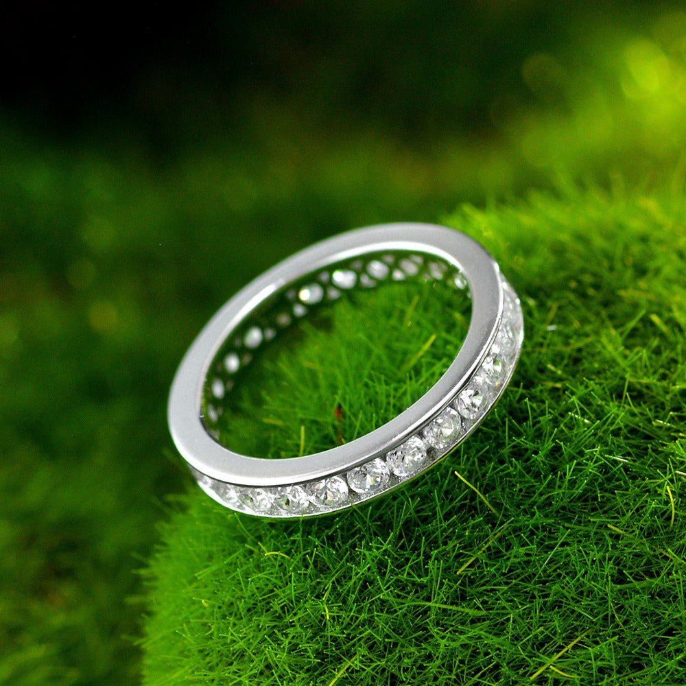 OliyaDesign 2.25mm Round S925 Silver Ring Set With Rubies