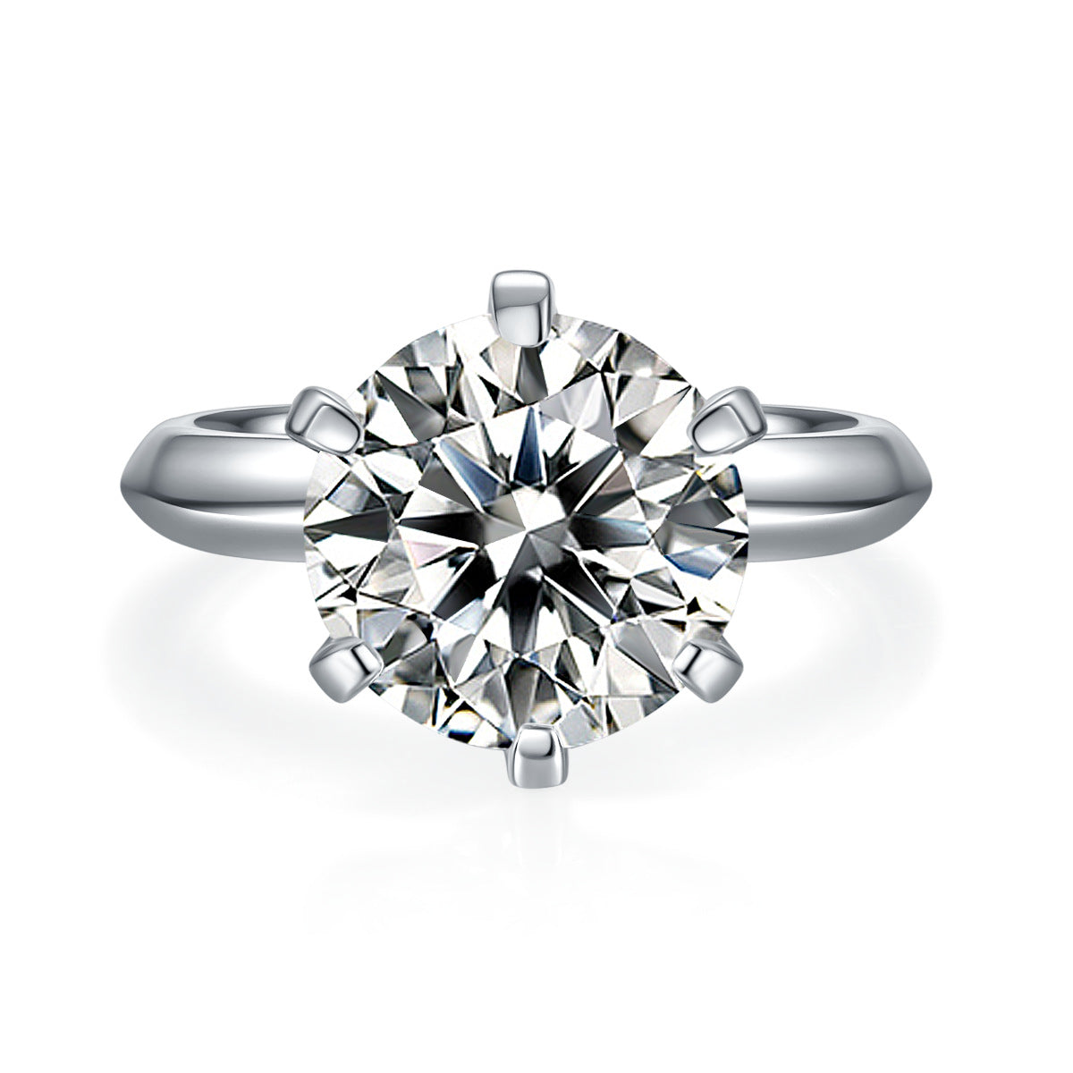 OliyaDesign GRA Certified Women'S Elegant S925 Sterling Silver Six-Prong Set Moissanite Ring.