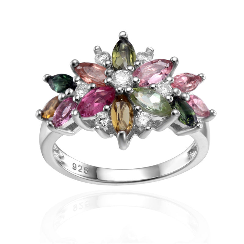 OliyaDesign Luxury, Stylish, High-End Design With Natural Gemstones, S925 Sterling Silver Ring