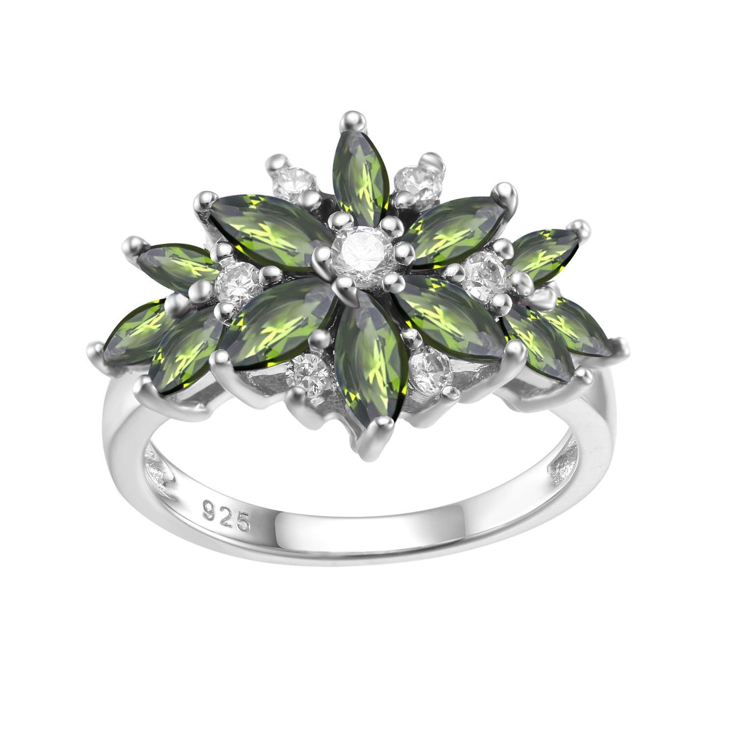 OliyaDesign Luxury, Stylish, High-End Design With Natural Gemstones, S925 Sterling Silver Ring