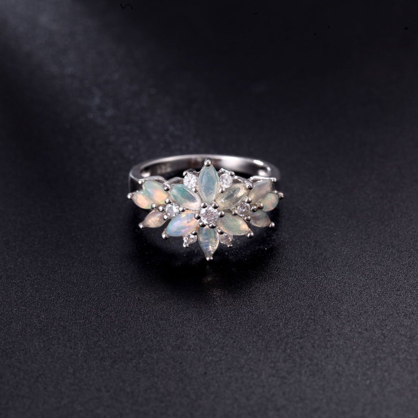 OliyaDesign Luxury, Stylish, High-End Design With Natural Gemstones, S925 Sterling Silver Ring