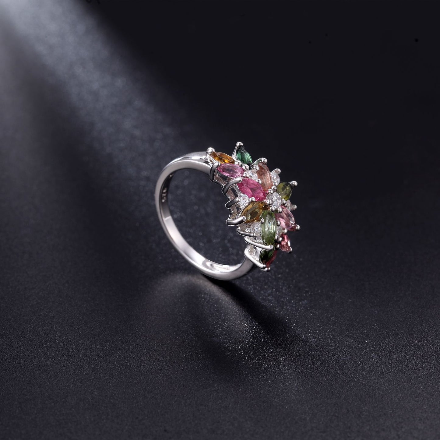 OliyaDesign Luxury, Stylish, High-End Design With Natural Gemstones, S925 Sterling Silver Ring