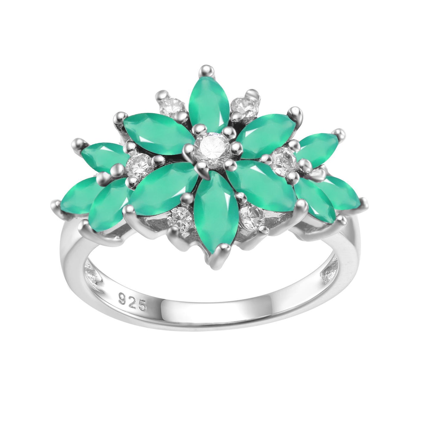 OliyaDesign Luxury, Stylish, High-End Design With Natural Gemstones, S925 Sterling Silver Ring
