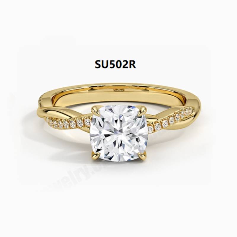 OliyaDesign High-End European And American Style S925 Sterling Silver Wedding Ring Inlaid With Moissanite.