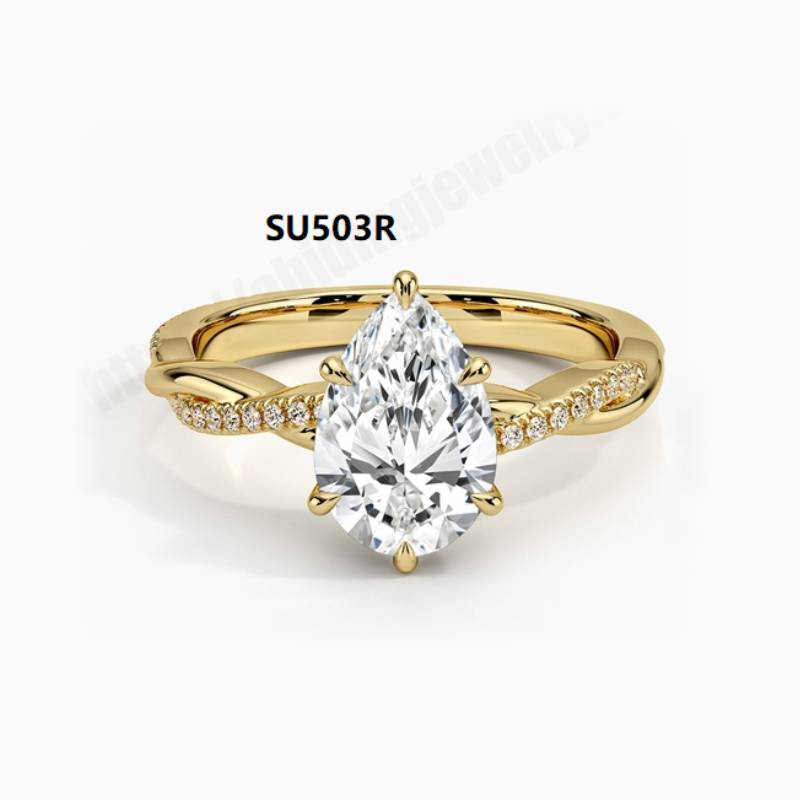 OliyaDesign High-End European And American Style S925 Sterling Silver Wedding Ring Inlaid With Moissanite.