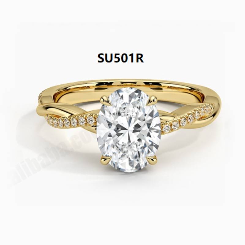 OliyaDesign High-End European And American Style S925 Sterling Silver Wedding Ring Inlaid With Moissanite.