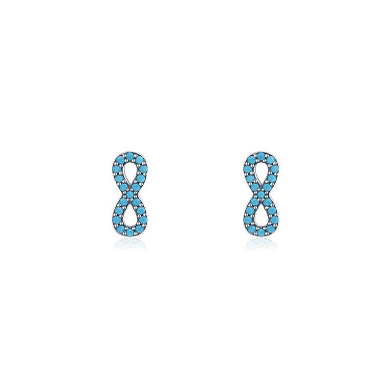 OliyaDesign Infinite Love Symbol Turquoise Stud Earrings
